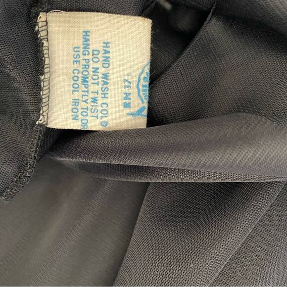 Vintage Black Sheer Peignor Nightgown Robe Ruffle Set size medium 70s Union USA - Picture 14 of 14